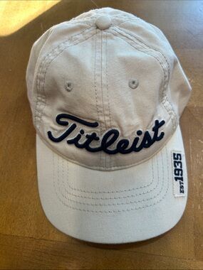 Titleist Tan Baseball Cap with Navy Script Logo